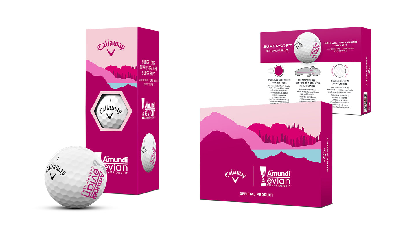 Boîte de 12 balles Callaway Supersoft Logotées - The Amundi Evian Championship édition 2026